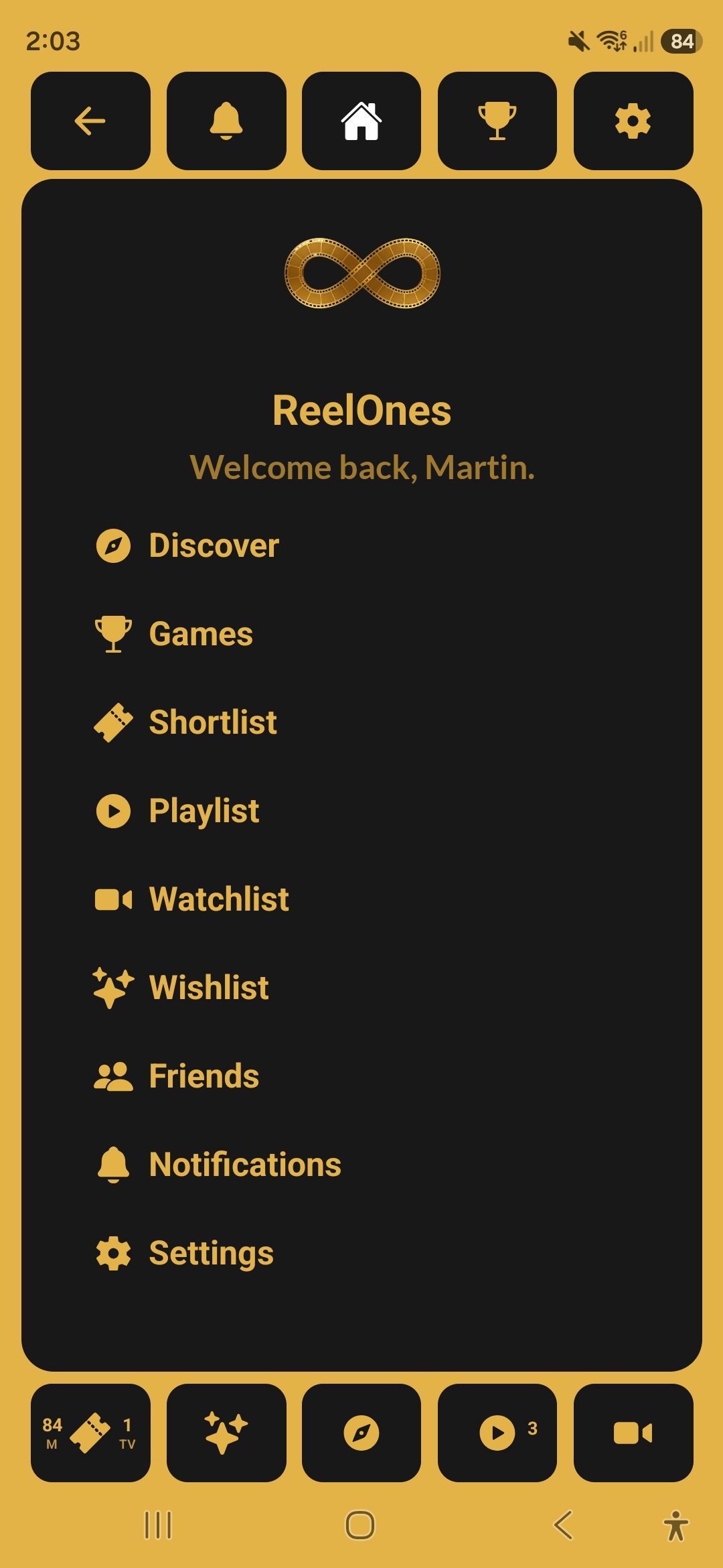 Home screen