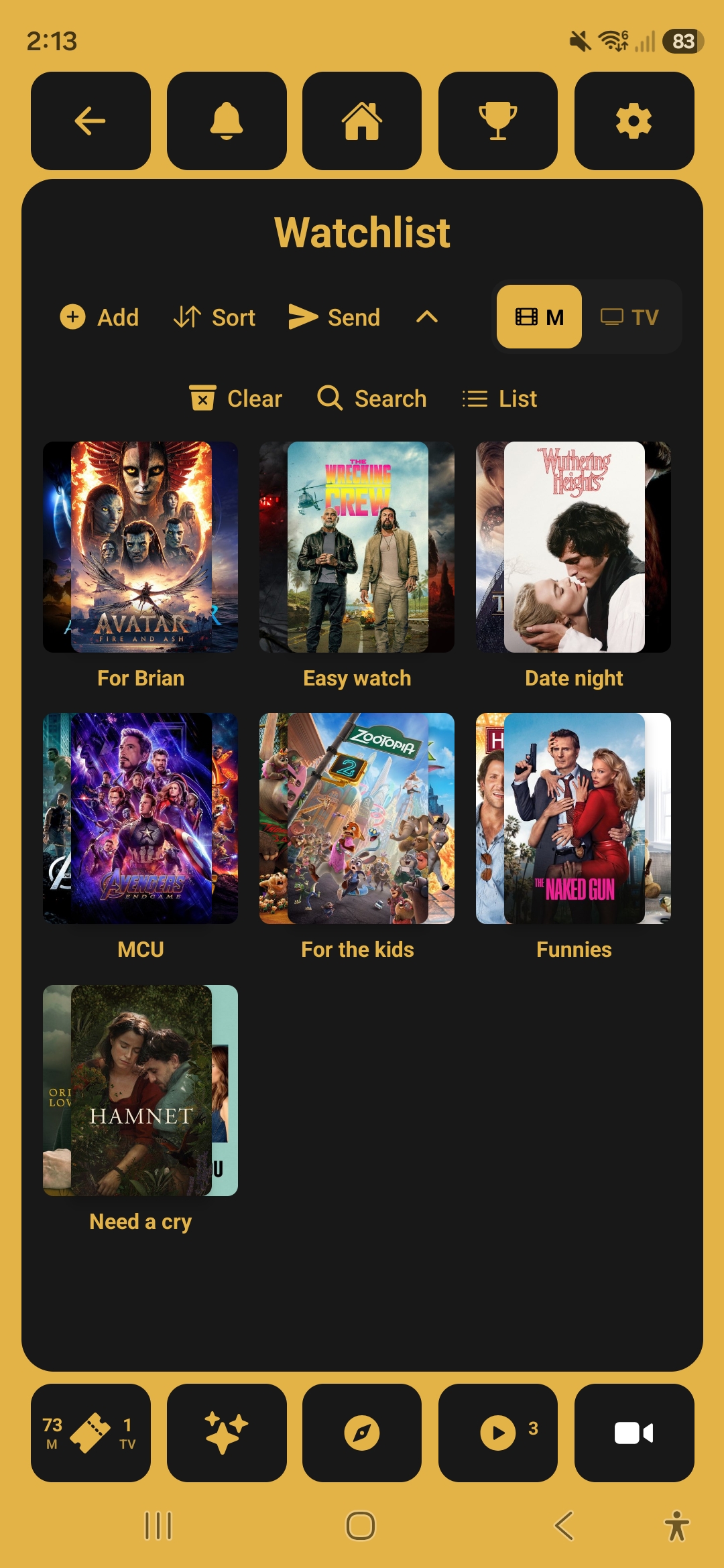 Watchlist screen